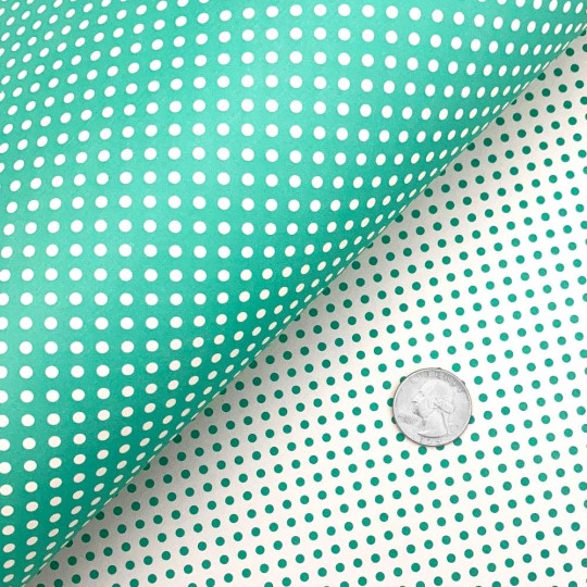 Mint and White Polka Dot Italian Paper ~ Tassotti ~ Reversible Print